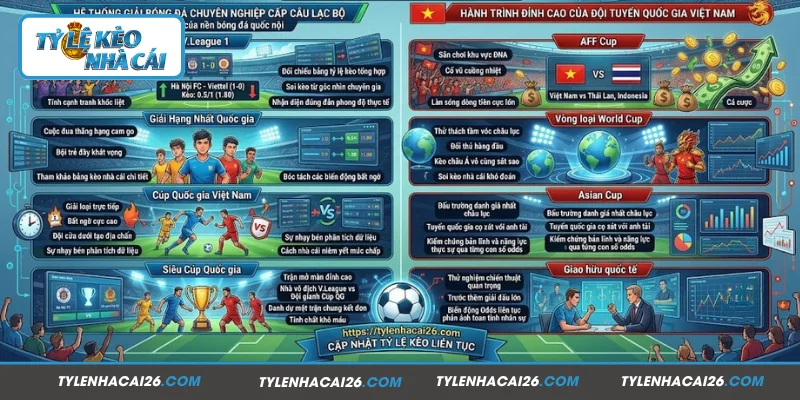 Các giải bóng Việt Nam được cập nhật Odds liên tục